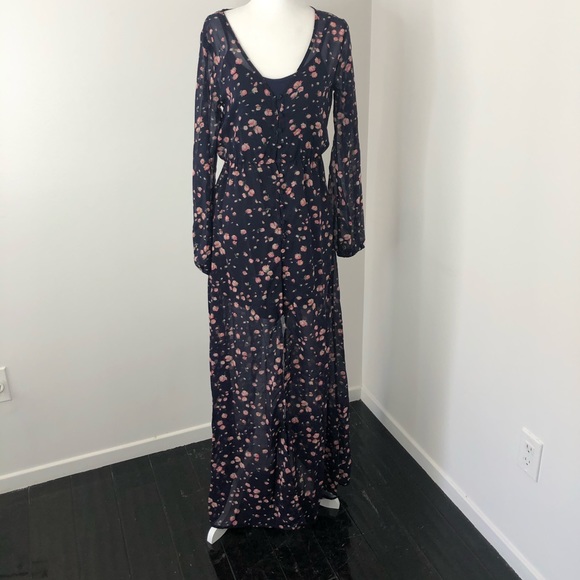 Volcom Two-Piece Silk Maxi Dress w/Cotton Slip - Picture 7 of 8